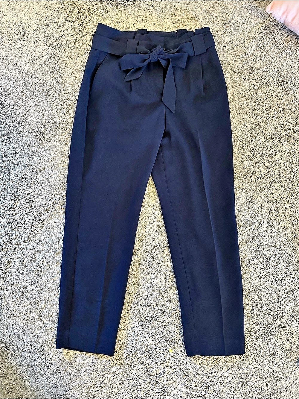 Express High Rise Ankle Tie Waist Pants Black Size 2P